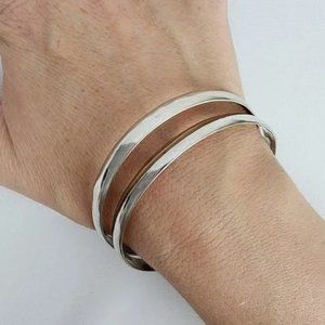 Sterling Silver Stacking Bracelets Set Of Two